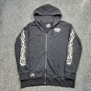 Lurking Class Hoodie Mens‎ Medium Black Full Zip Tribal Flame Skull Streetwear